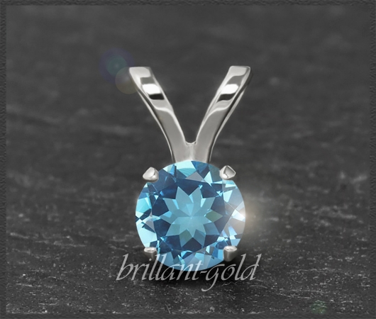 Anhänger 585 Gold Topas blau, 4,5,6,7mm